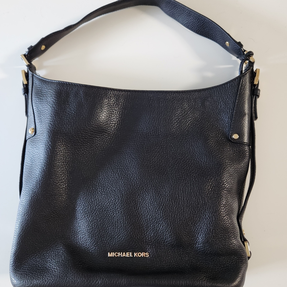 Black Leather Michael Kors Hobo Bag